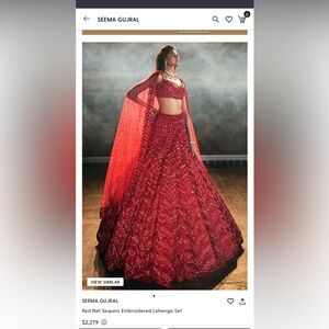 Red Seema Gujral Lehenga